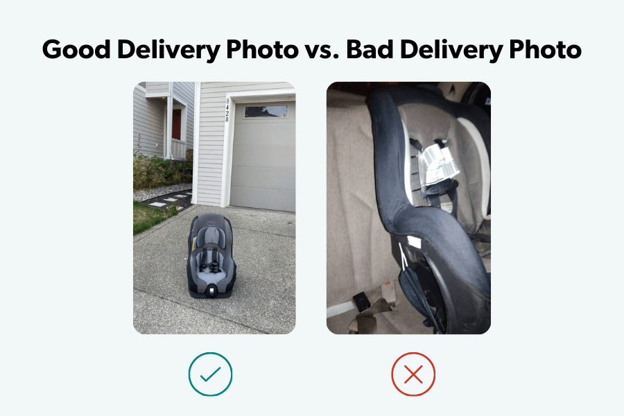 Good and bad delivery photo examples
